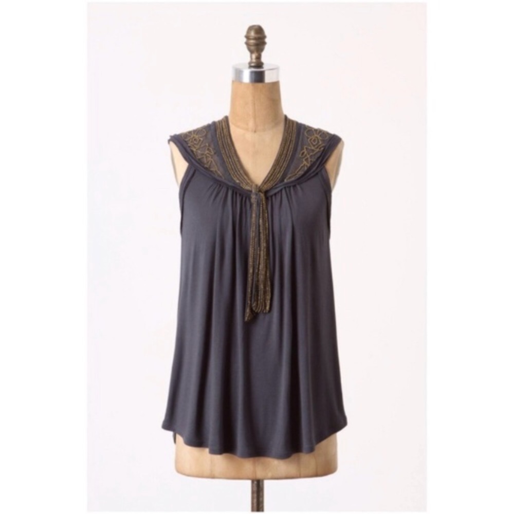 Anthropologie Ett Twa Beaded Blouse